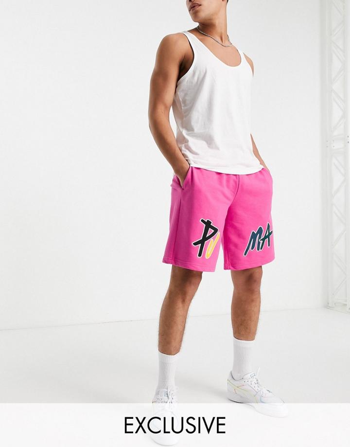 Puma Skate Boxy Shorts In Raspberry Rose-pink