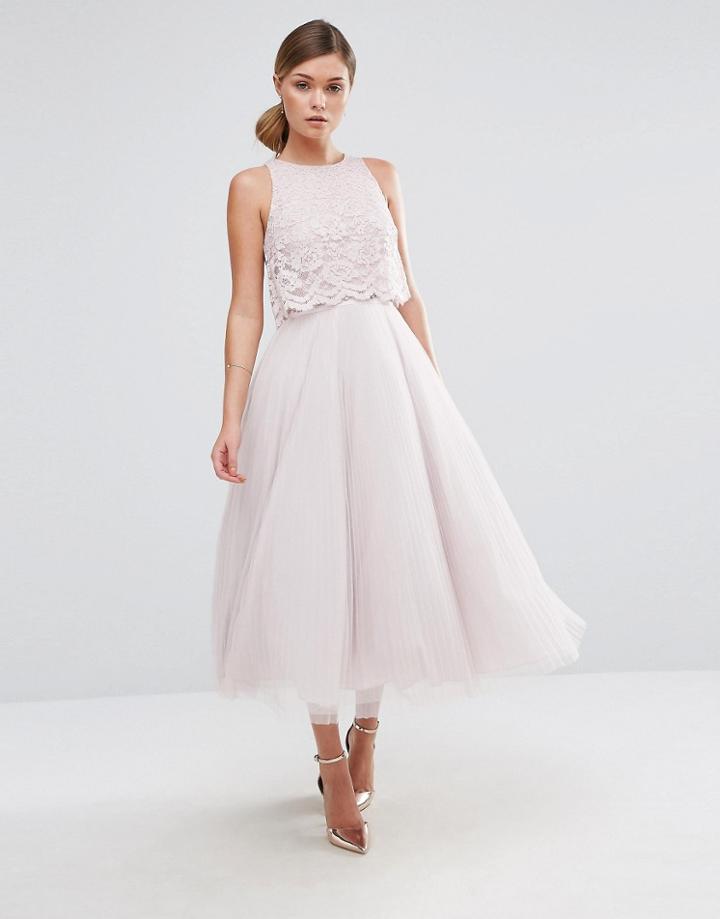 Coast Astoria Lace Midi Dress - Pink