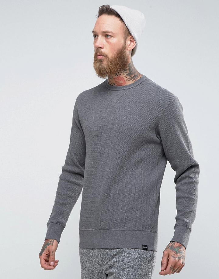 Edwin Waffle Long Sleeve Top - Gray