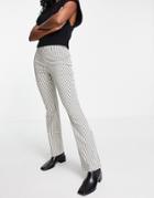 Vila Flared Pants In Check Print-multi