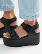 Aldo Flatform Strap Sandals - Black
