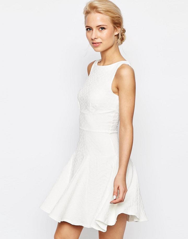 Closet Full Godet Dress In Waffle - Ivory