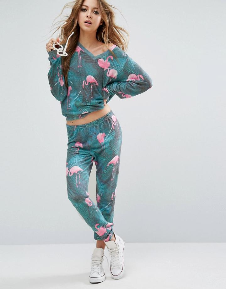 Wildfox Mami Palms Flamingo Knox Sweatpants - Multi