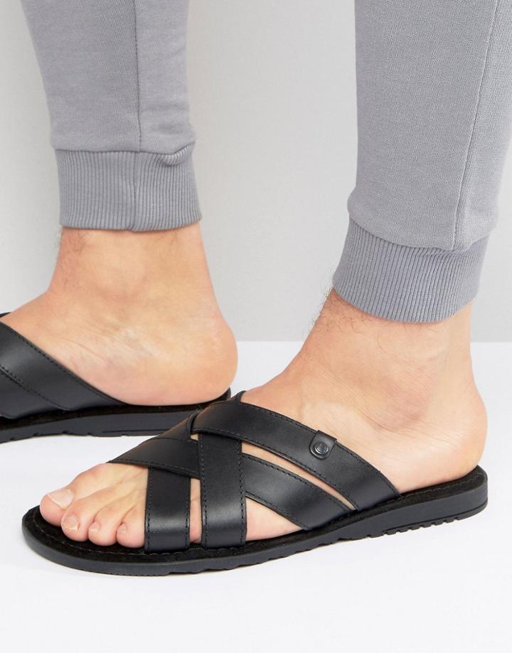 Base London Leather Sandals - Black