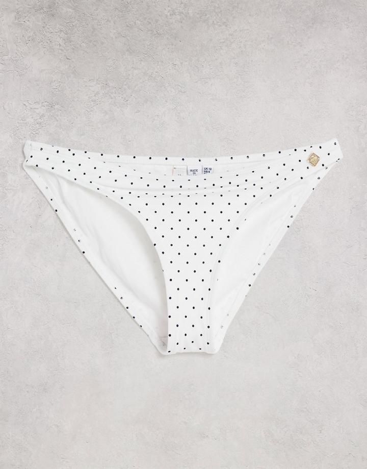 Superdry Cassie Polka Dot Bikini Bottom In White