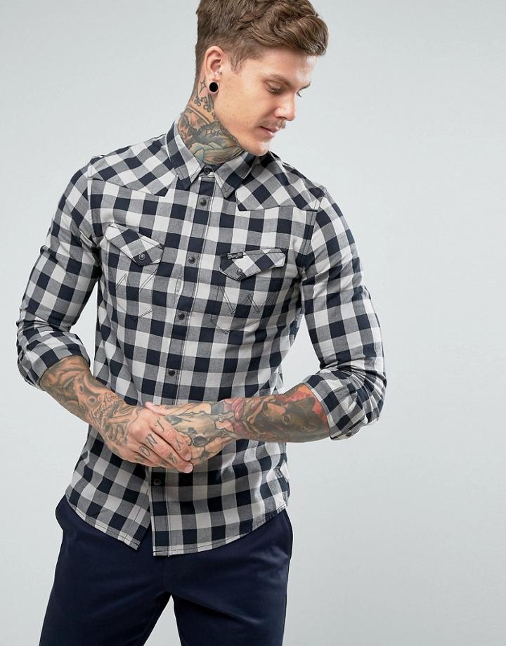 Wrangler Checked Western Shirt - Black