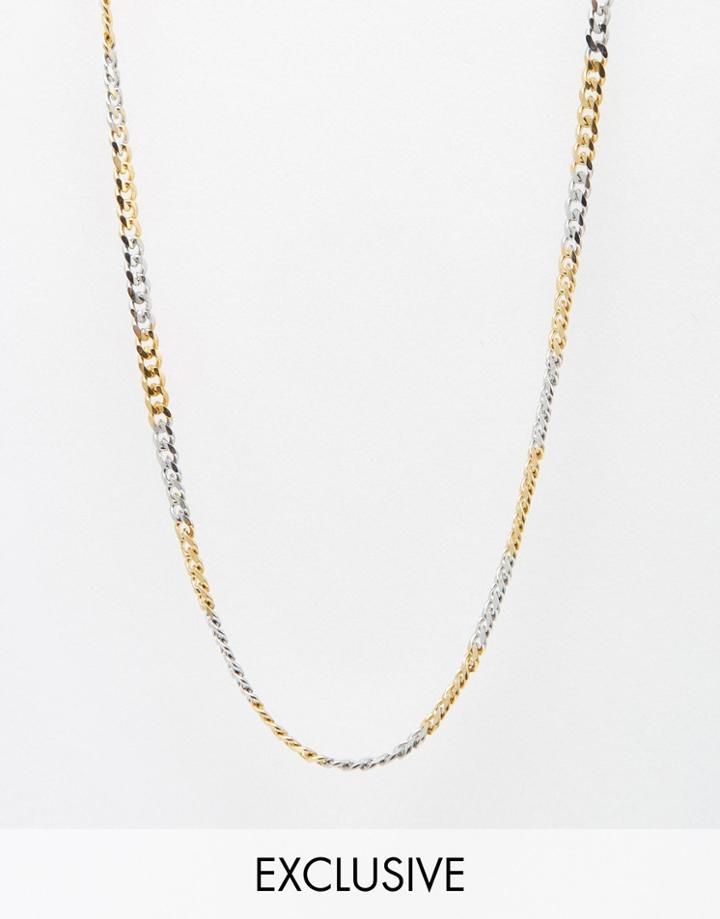 Reclaimed Vintage Chain Necklace In Mixed Metal