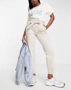 Miss Selfridge Tie Waist Casual Pants In Stone-neutral