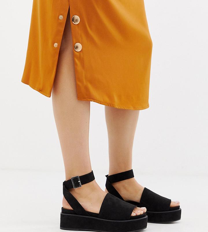 Asos Design Taylor Flatform Sandals-black