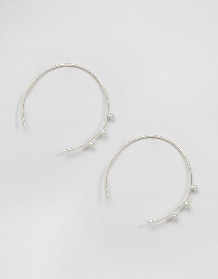 Pilgrim Silver Plated Detail Hoop Earrings - Silver