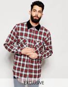 Reclaimed Vintage Oversized Check Shirt With Cord Collar - White Check