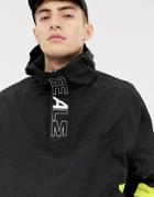 Collusion Printed Windbreaker Jacket - Black