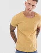 Jack & Jones Premium T-shirt With Crepe Panel - Brown
