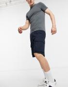 French Connection Cargo Utility Shorts In Navy