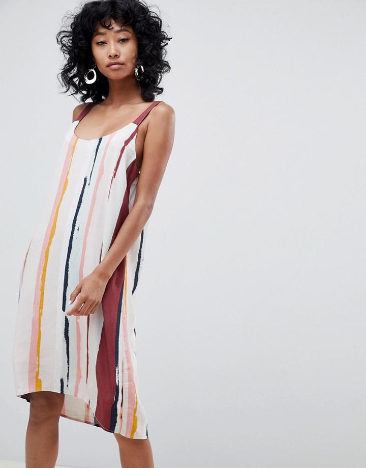 Ichi Brush Stroke Print Cami Dress-multi