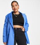 Lola May Plus Double Breasted Blazer In Cobalt Blue