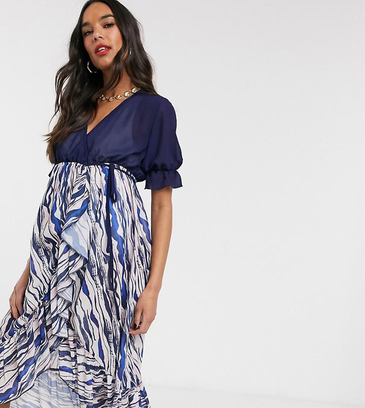 Unique 21 Maternity Abstract Stripe Wrap Dress-multi