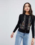 Ted Baker Sisili Floral Embroidered Cardigan - Black