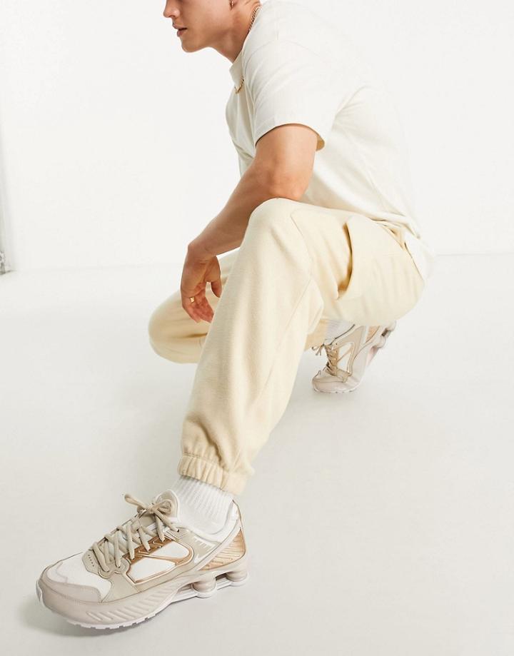Asos Design Oversized Polar Fleece Sweatpants With Cargo Pockets-neutral