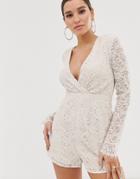 The Jetset Diaries Voyage Lace Romper-cream