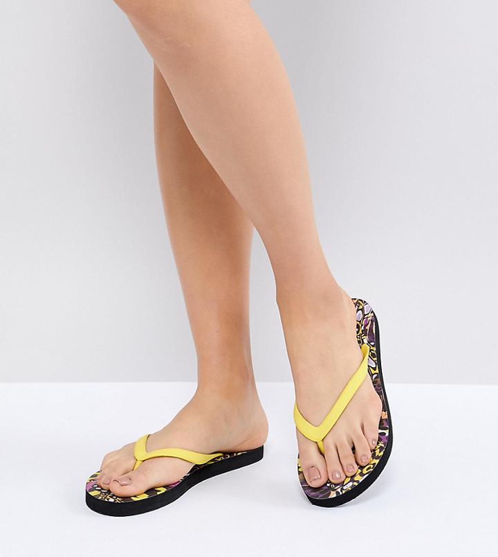 Monki Butterfly Printed Flip Flop - Multi