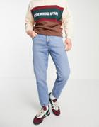 Asos Design Classic Rigid Jeans With 'less Thirsty' Wash In Light Blue