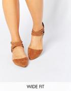 New Look Wide Fit Braid Point Shoe - Tan