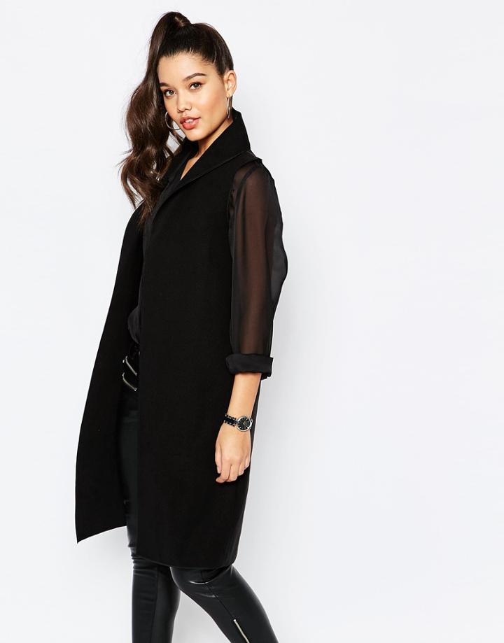 Missguided Sleeveless Jacket - Black