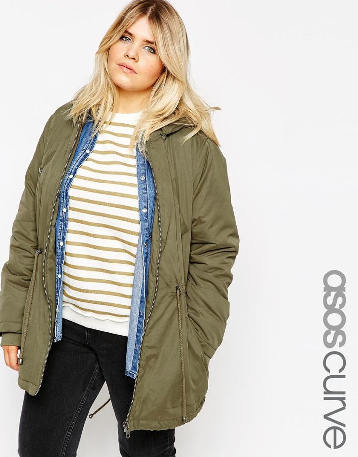 Asos Curve Summer Parka - Khaki