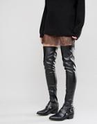 Asos Karza Western Over The Knee Boots - Black