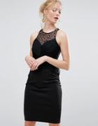 Little Mistress Embellished Pleat Bodycon Midi Dress - Black