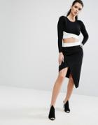 Kendall + Kylie Asymetric Overlap Skirt - Multi