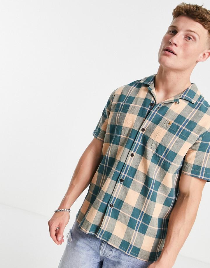 Farah Cavett Short Sleeve Revere Check Shirt-green
