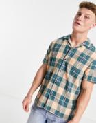 Farah Cavett Short Sleeve Revere Check Shirt-green