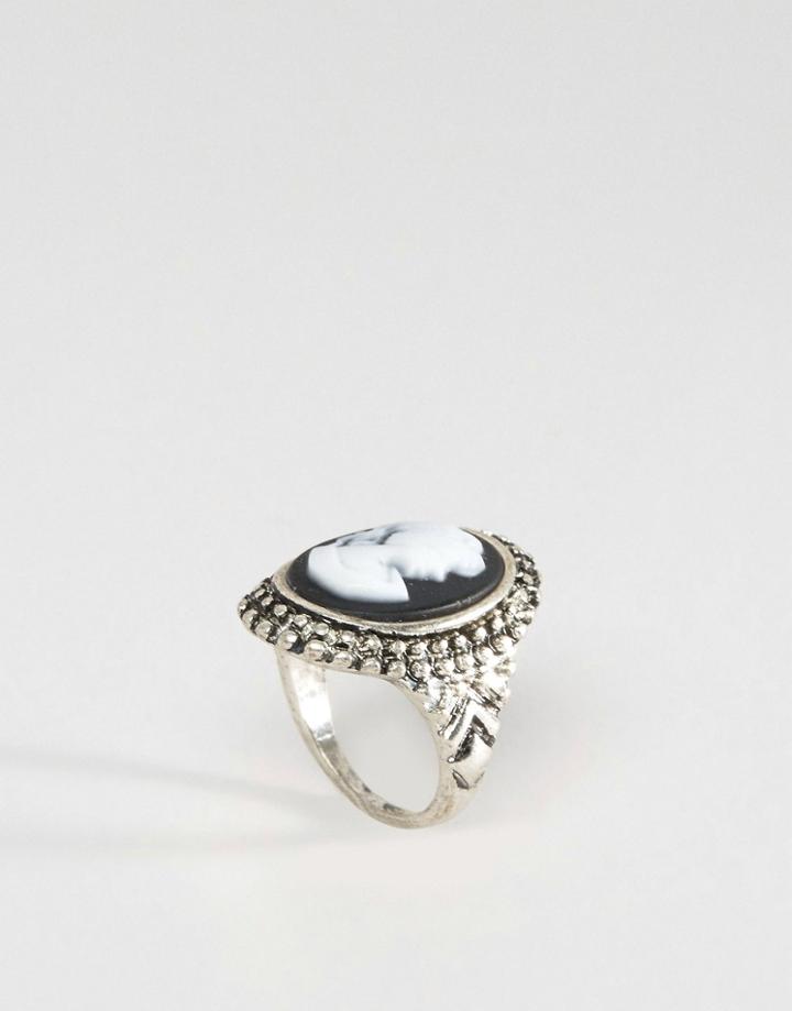 Asos Cameo Ring - Gray