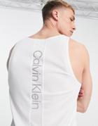 Calvin Klein Performance Woven Tank Top In White