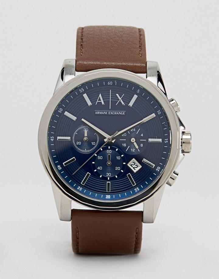 Armani Exchange Ax2501 Leather Strap Watch - Brown