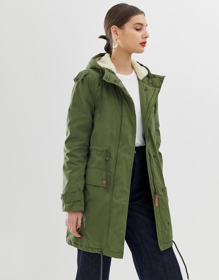 Parka London Abigaile Fleece Lined Parka Coat-green