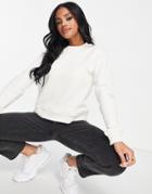 Na-kd Cotton Logo Print Sweatshirt In Off White - White