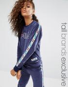 Fila Tall Velour Motif Sweater - Navy