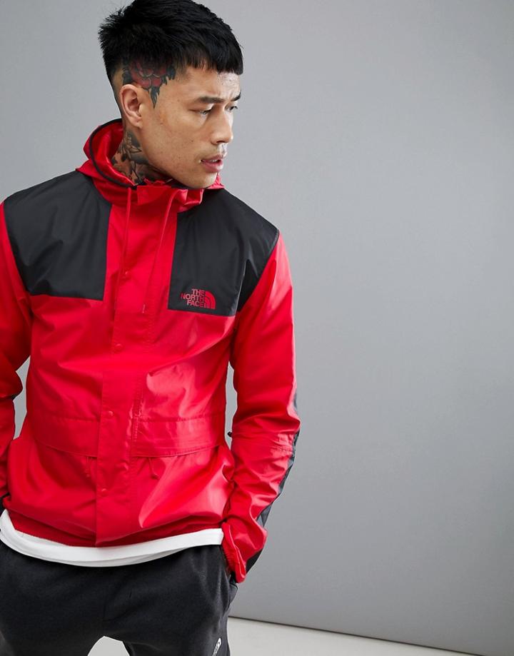 The North Face 1985 Mountain Jacket Hooded 2 Tone In Red/black - Red