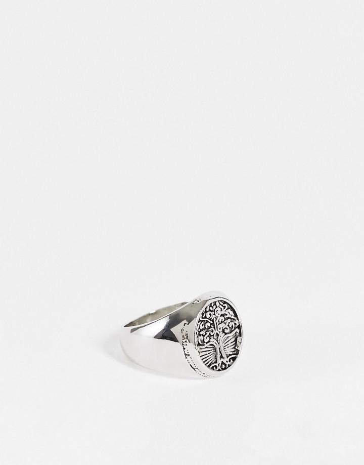 Svnx Chunky Silver Imprinted Ring