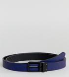 Asos Design Plus Smart Skinny Reversible Belt In Black And Navy Faux Leather - Black