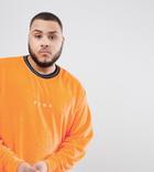 Puma Plus Velvet Crew Neck Sweatshirt In Orange Exclusive To Asos - Orange