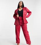 Liquorish Curve Satin Pant In Pink - Part Of A Set