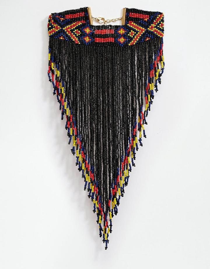 Asos Summer Seedbead Choker Necklace - Multi
