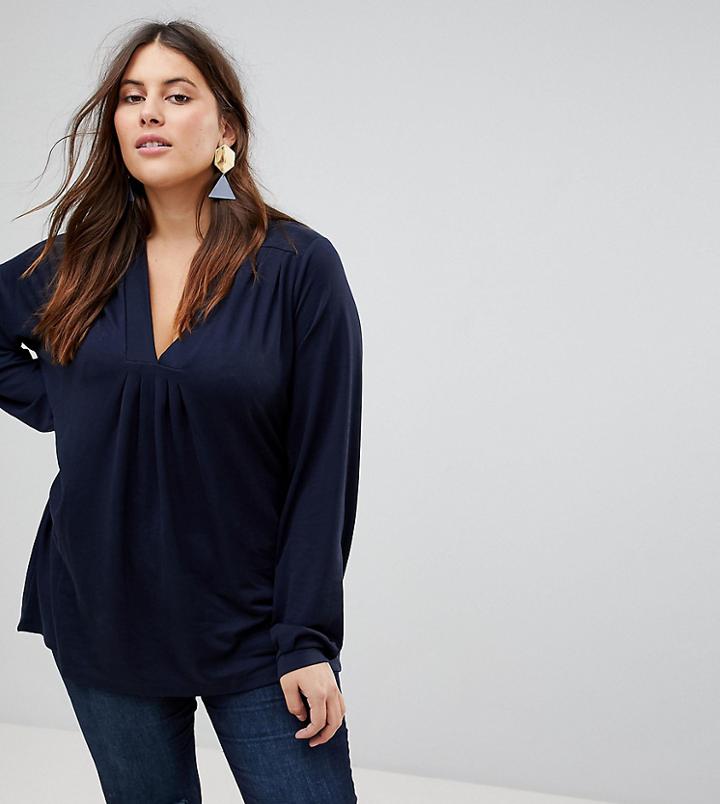 Junarose Pleated Blouse - Blue