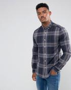 Asos Stretch Slim Check Shirt - Gray