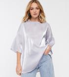 Glamorous Relaxed Top In Soft Organza-gray