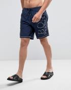 Boss By Hugo Boss Killifish Logo Swim Shorts - Navy